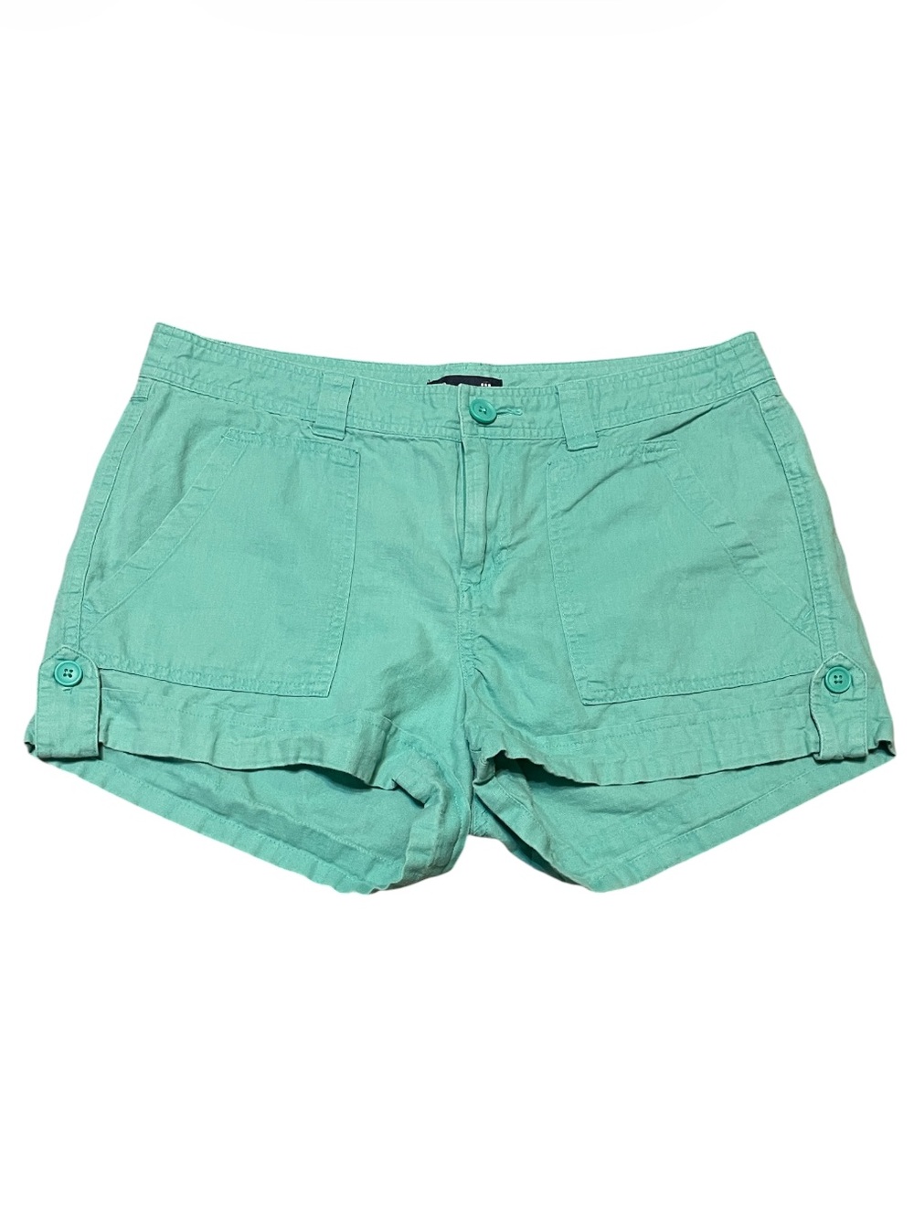 Women's Gap Sun Shorts Linen Blend Size 4 Turquoise Coastal Summer